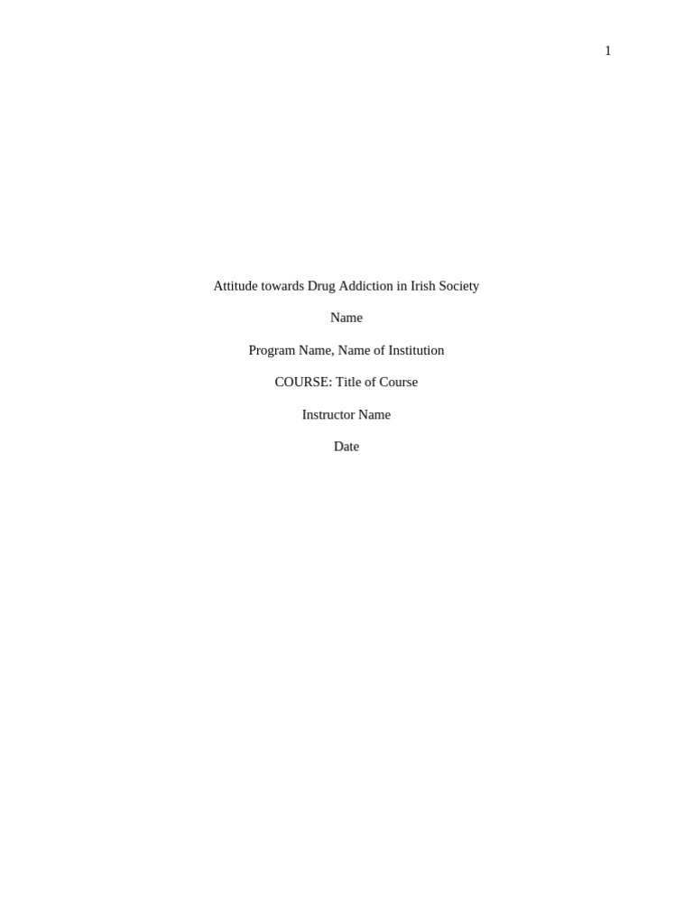Irish Society's Attitudes on Drug Addiction | PDF | Substance Abuse ...