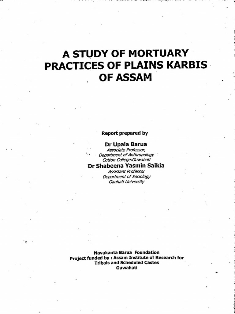 A Study of Mortuary Practices of The Plains Karbis of Assam | PDF ...