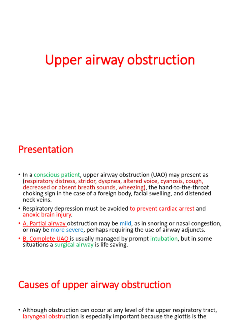 Understanding Upper Airway Obstruction | PDF | Respiratory Tract ...