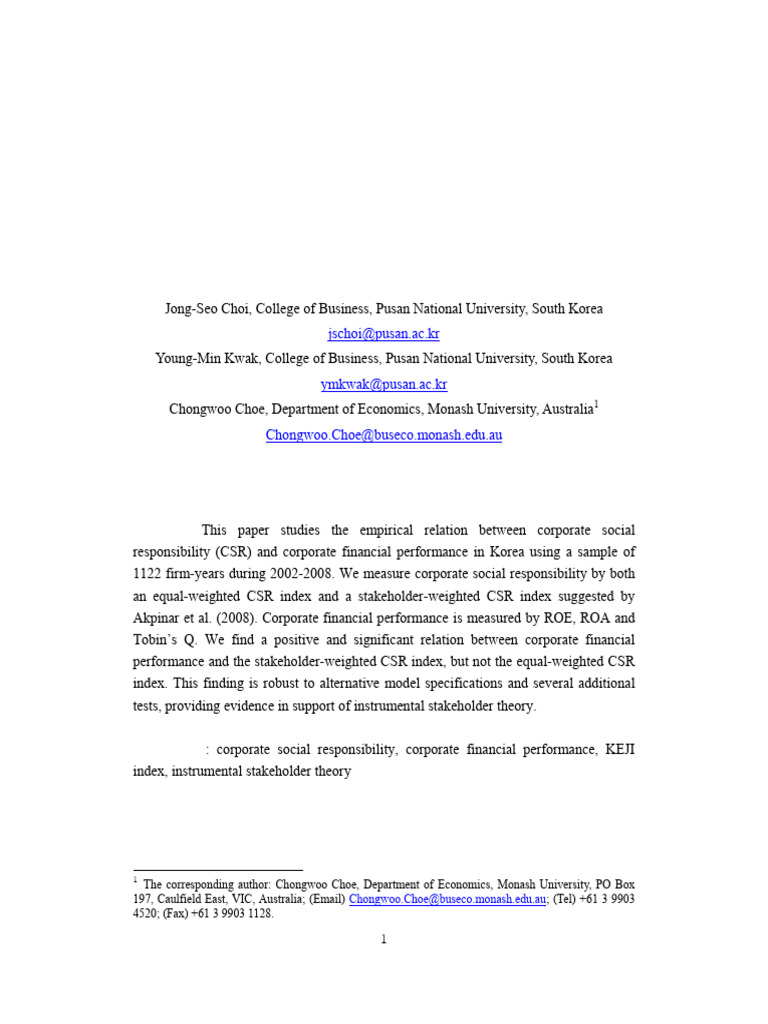 CSR 1 | PDF | Corporate Social Responsibility | Statistics