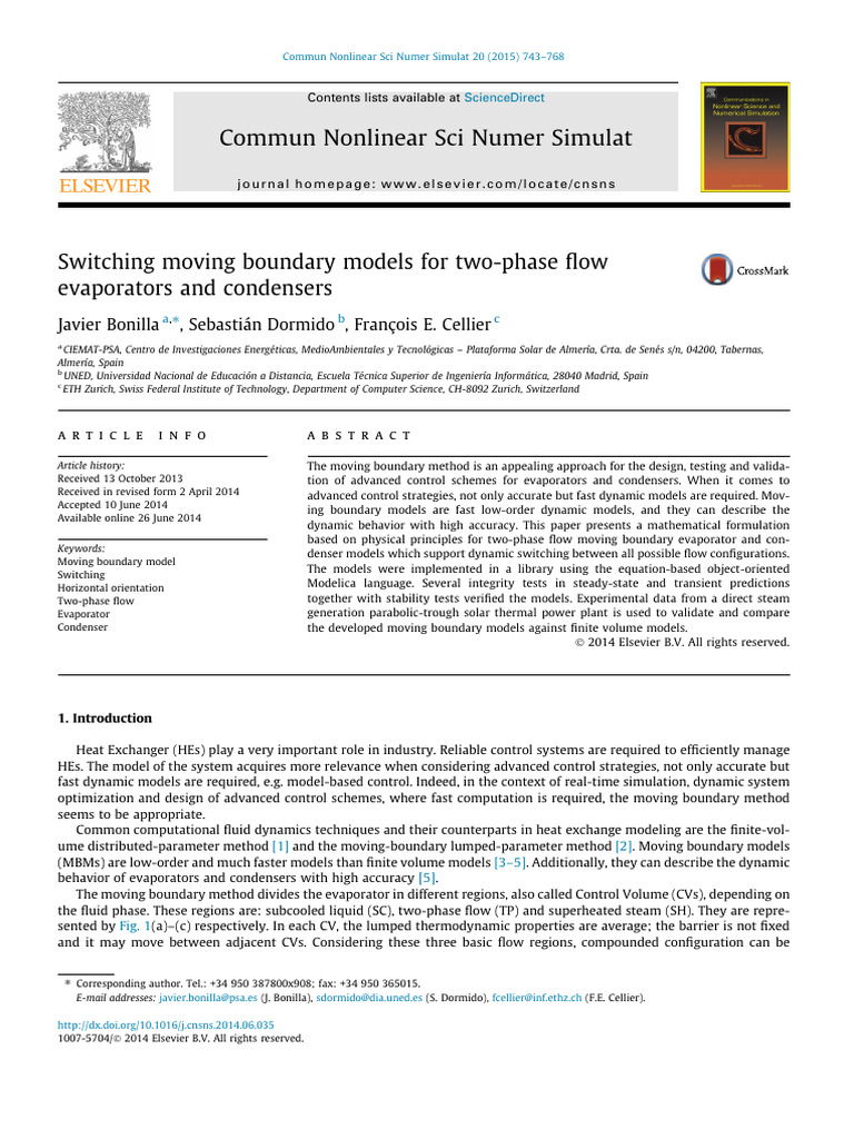 Switching Moving Boundary Models For Two-Phase Flow Evaporators and ...