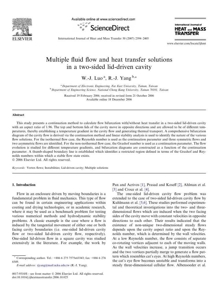 2007-Multiple Fluid Flow and Heat Transfer Solutions in A Two-Sided Lid ...
