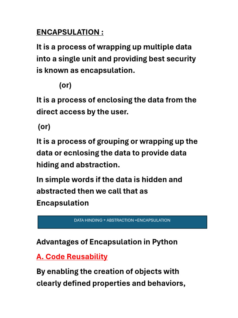Understanding Encapsulation in Python | PDF | Class (Computer ...