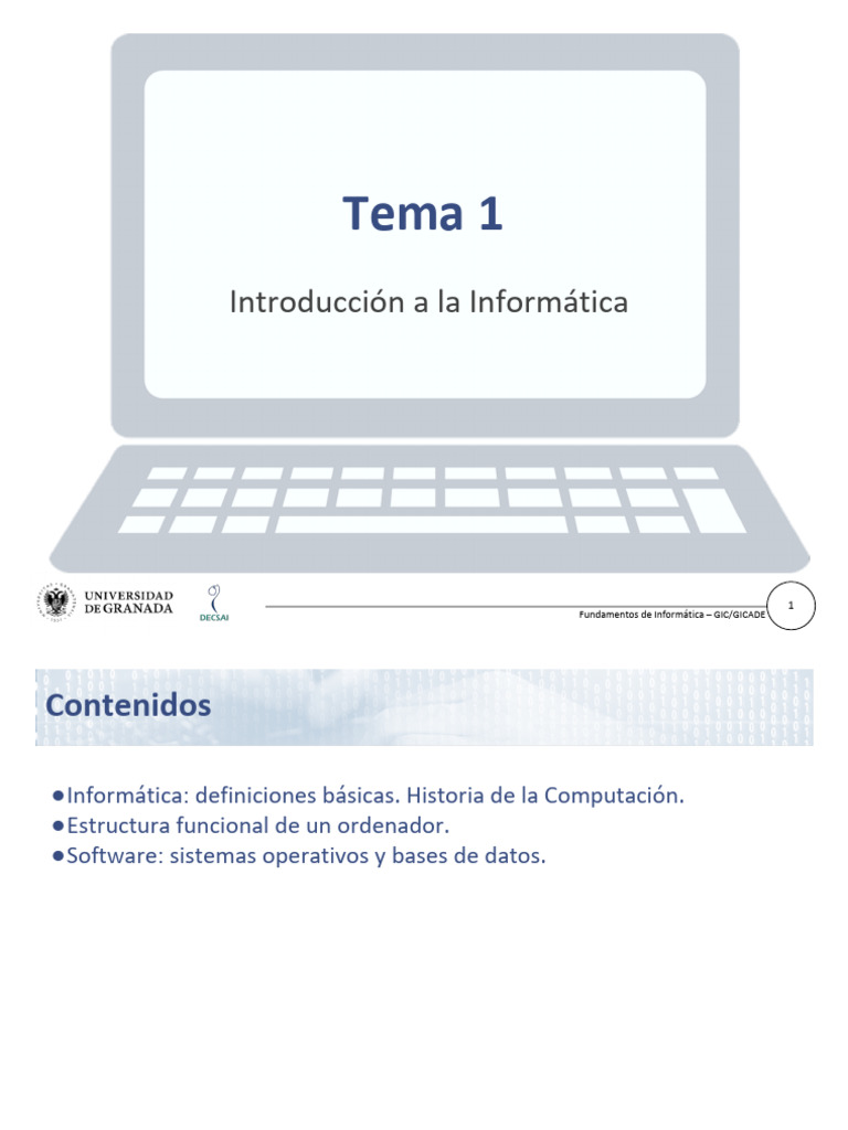 Tema 1 - Introduccion A La Informatica | PDF | Archivo de computadora ...