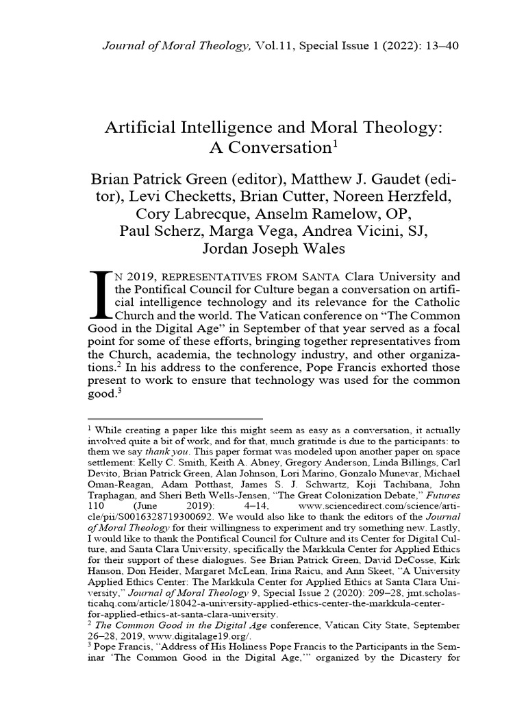 AI and Moral Theology Insights | PDF | Artificial Intelligence ...
