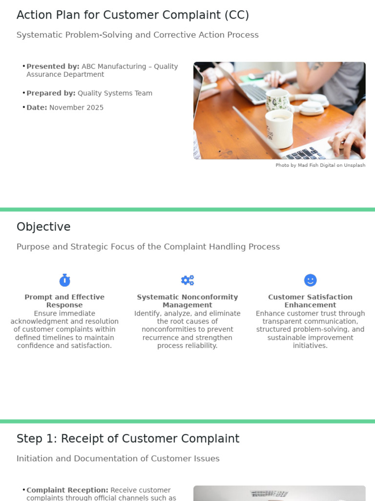 Customer Complaint Action Plan Guide | PDF | Audit | Verification And ...