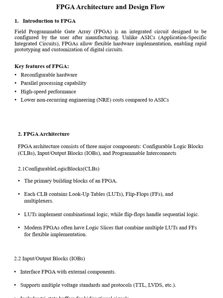 FPGA Architecture and Design Overview | PDF | Field Programmable Gate ...
