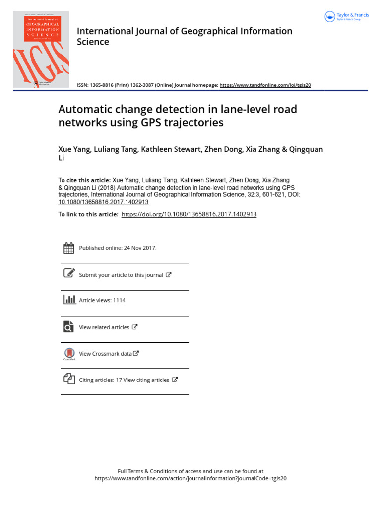 Automatic Change Detection in Lane-Level Road Network | PDF | Global ...