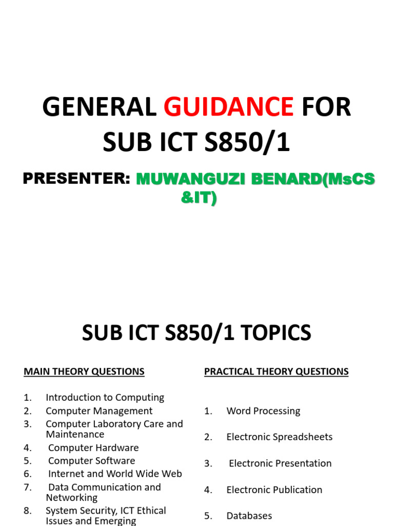 ICT S850/1 Exam Preparation Guide | PDF | Computer Data Storage | Databases