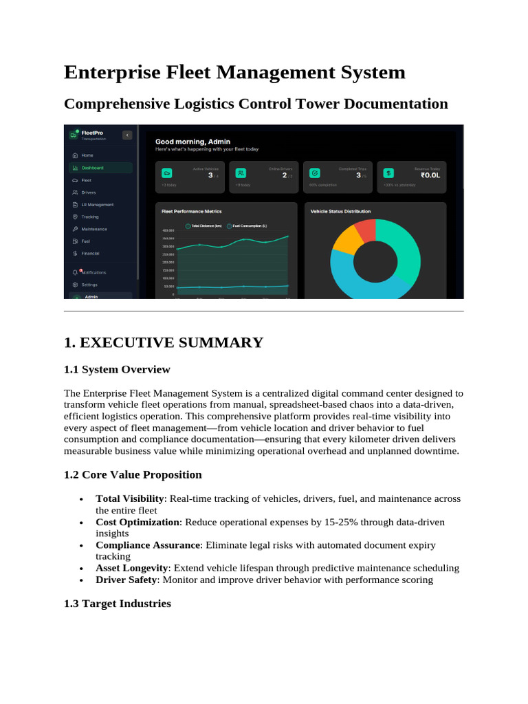 Enterprise Fleet Management System Guide | PDF | Fuel Economy In ...