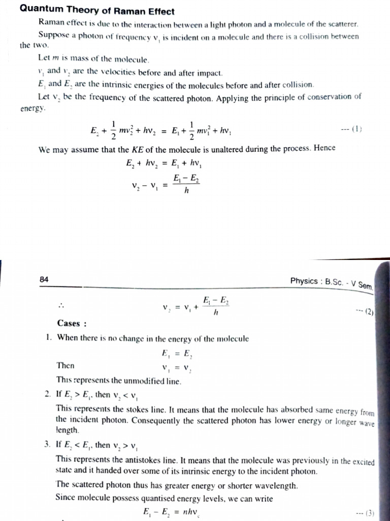 Quantum Theory of Raman Effect Explained | PDF | Photon | Oscillation