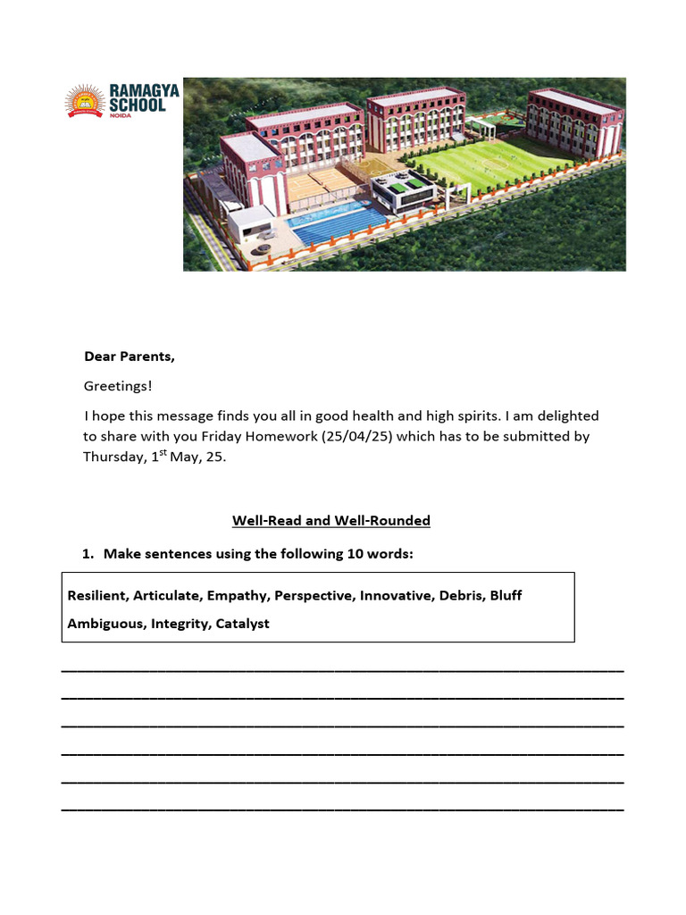 Class X Friday Homework 25th May 25 | PDF