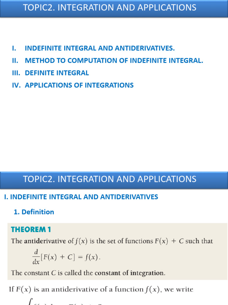 Integration Techniques and Applications | PDF | Integral | Algebra