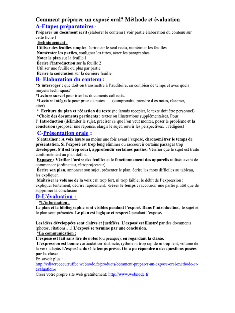 Comment Préparer Un Exposé Oral - Copie | PDF