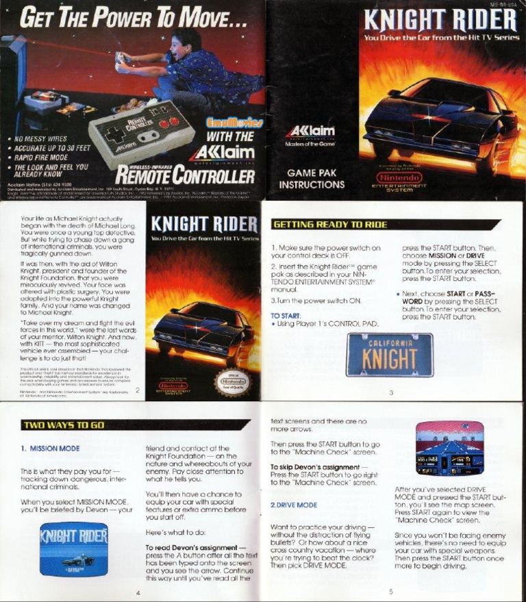 Knight Rider - NES - Manual | PDF