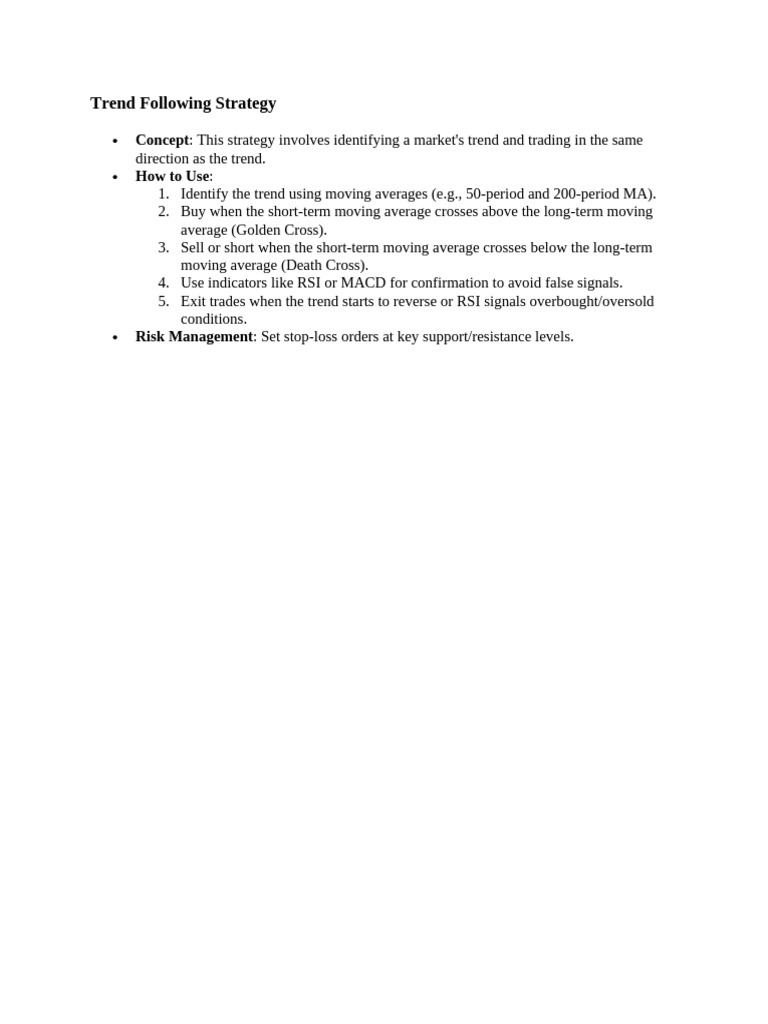 Trend Following Strategy | PDF