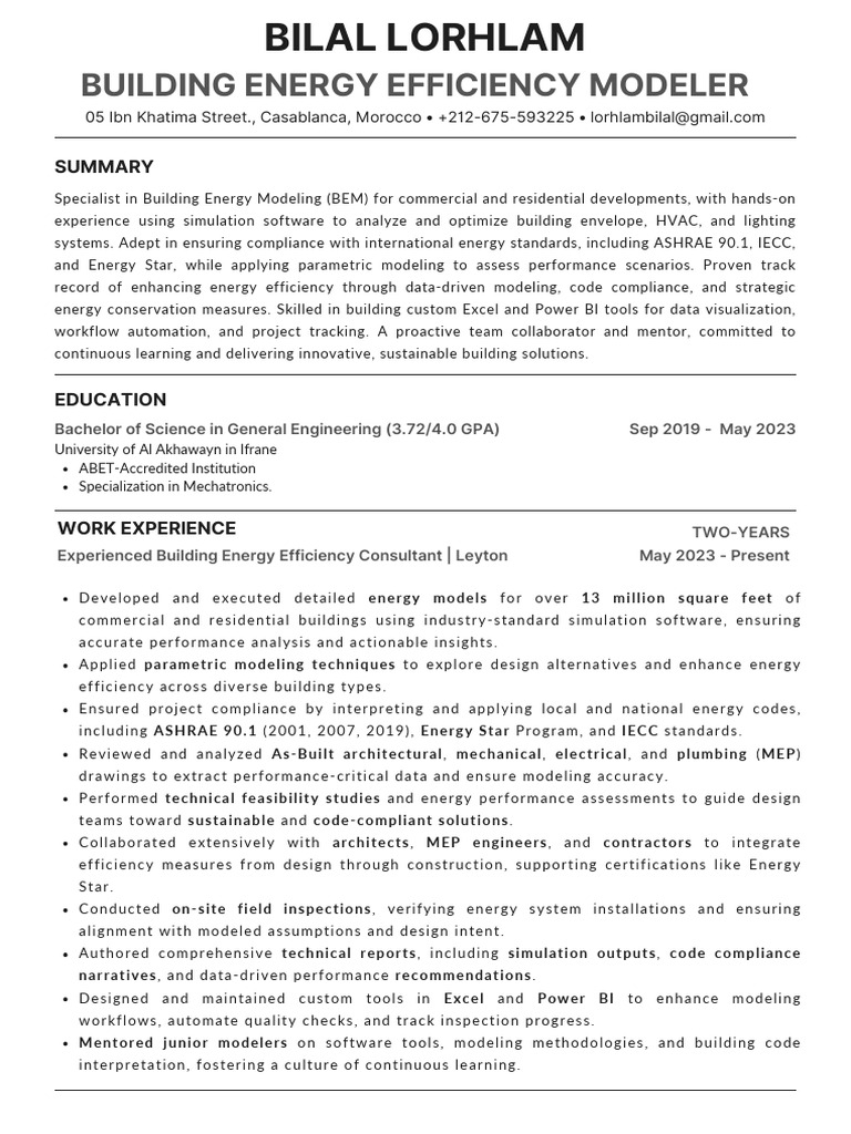 Building Energy Modeling Specialist | PDF | Microsoft Excel | Data