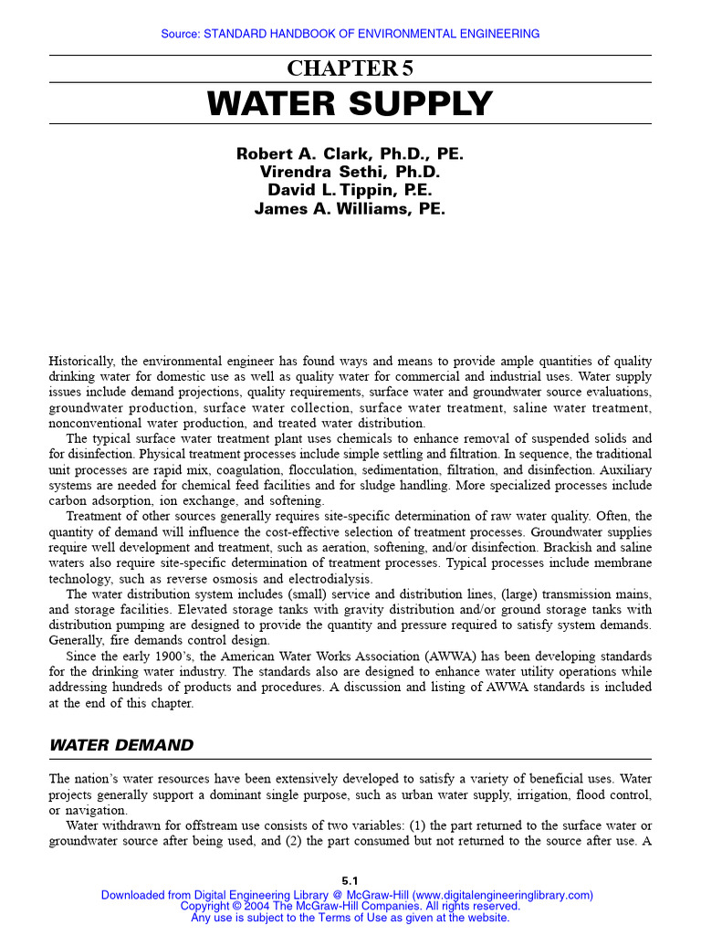 Water Supply and Demand Management | PDF | Water Purification | Water