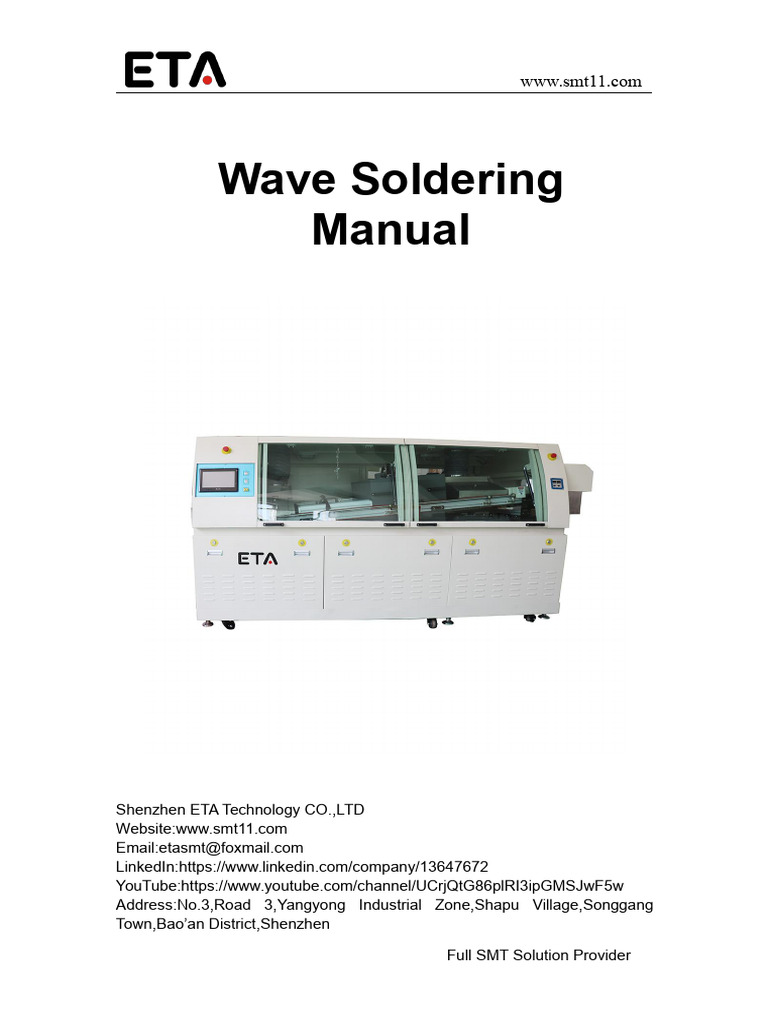 Wave Soldering Machine Manual | PDF | Soldering | Capacitor