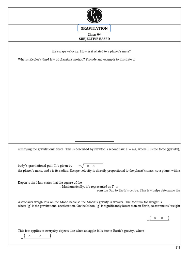 Subjective Based Gravitation 9th | PDF | Newton's Law Of Universal ...