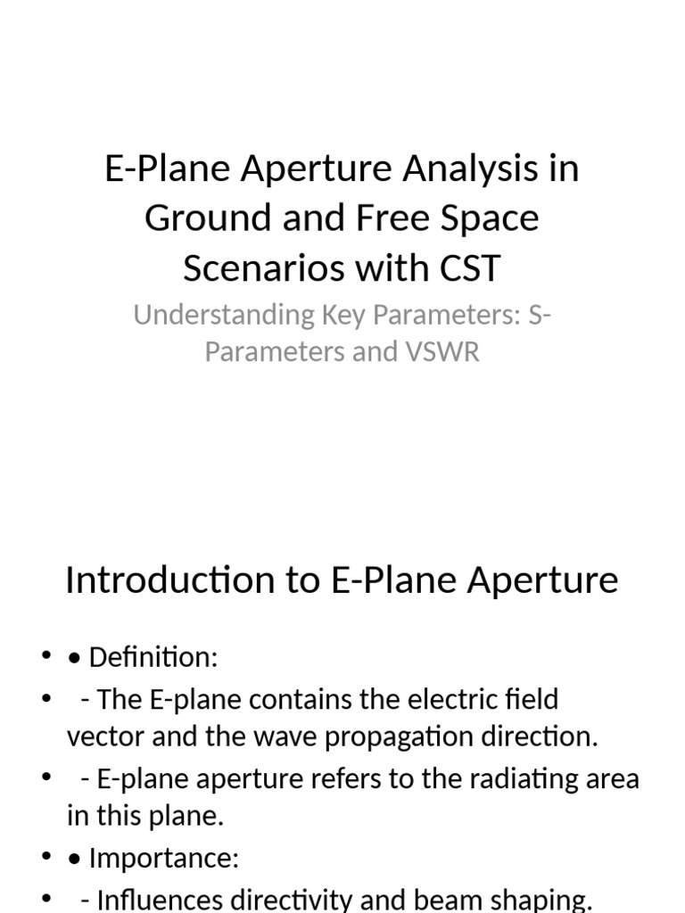 E-Plane Aperture Presentation | PDF