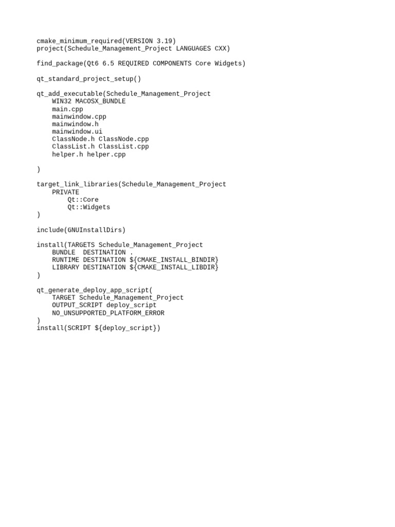 CMake Project for Schedule Management | PDF