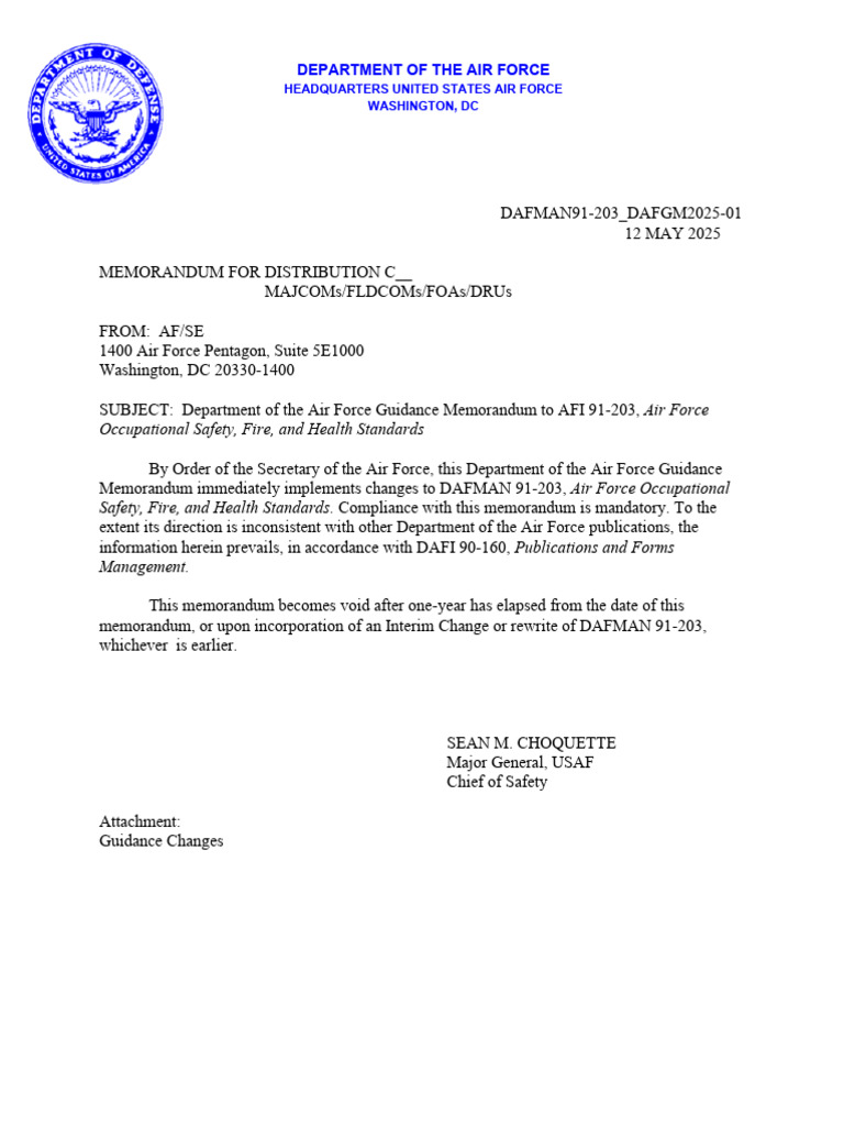 Air Force Safety Standards Update 2025 | PDF | Safety