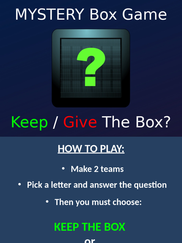 Mystery Box Game: Team Challenge Rules | PDF