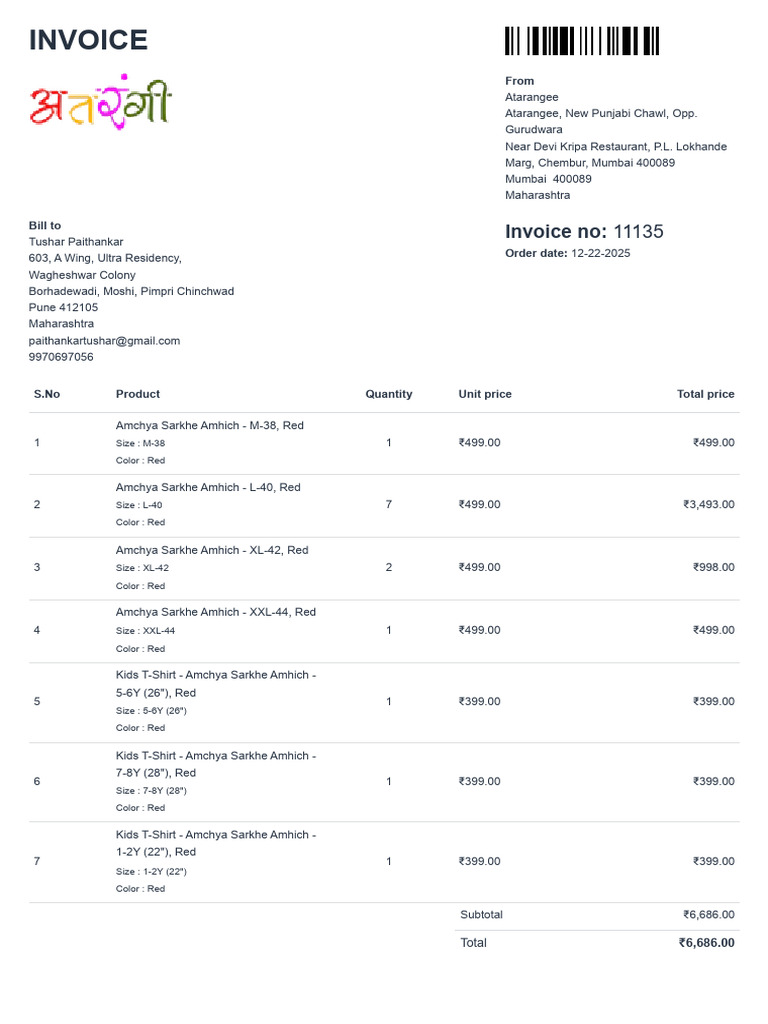 Invoice 11135 | PDF