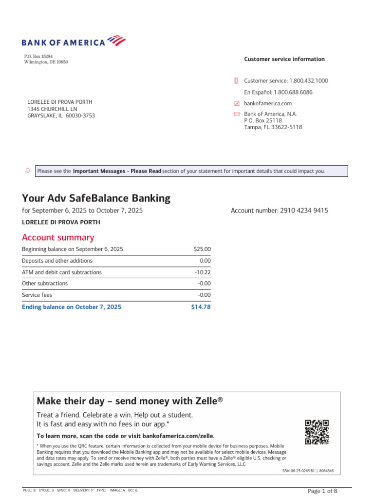 BOA October Statement - 2025 PDF | PDF | Banks | Debit Card