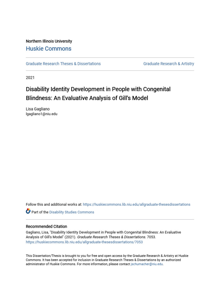 Disability Identity Development in People With Congenital Blindne | PDF ...