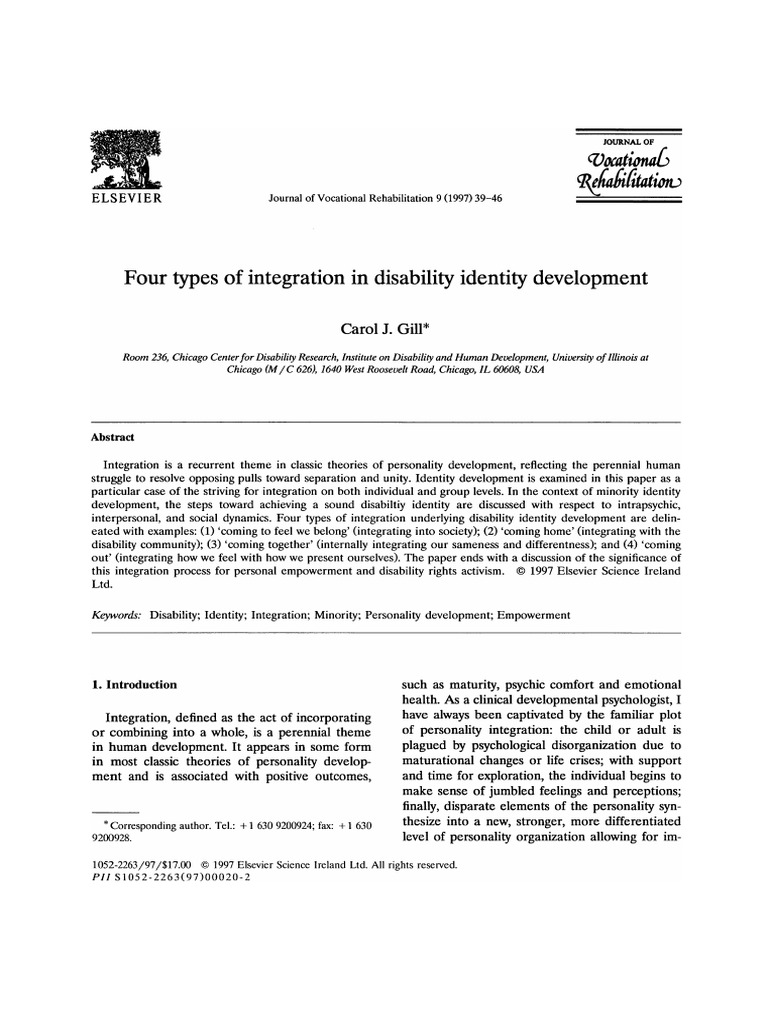 Disability Identity Development Integration | PDF | Disability ...