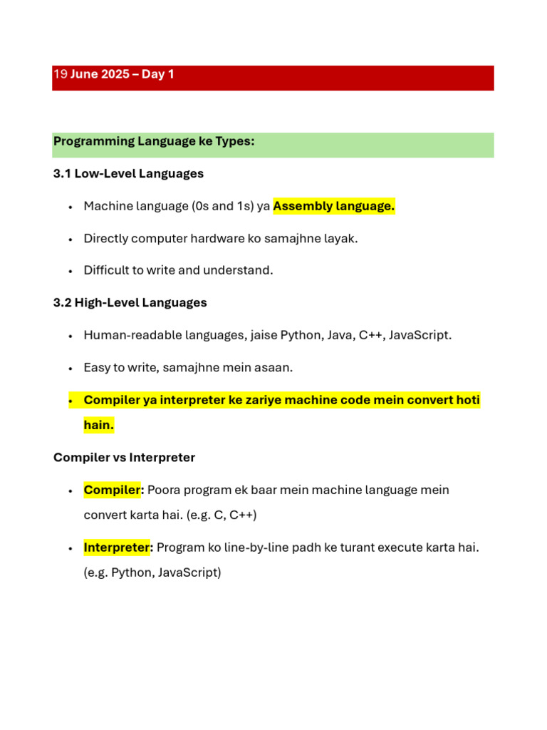 Programming Languages Overview and Basics | PDF | Scripting Language ...
