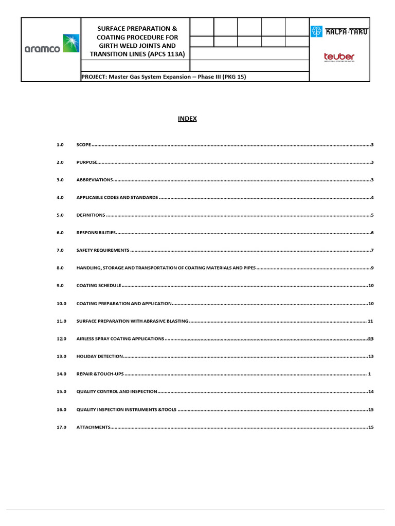 Girth Weld Coating Procedure Guide | PDF | Coating | Welding
