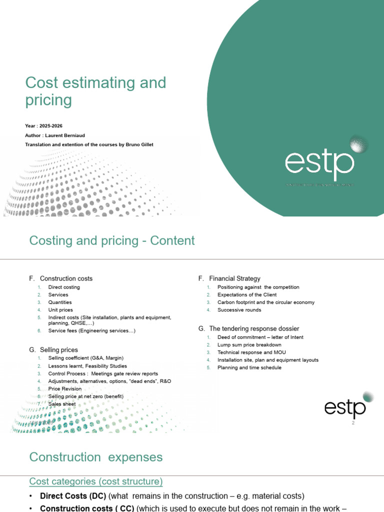 Construction Cost Estimation Guide | PDF | Expense | Prices