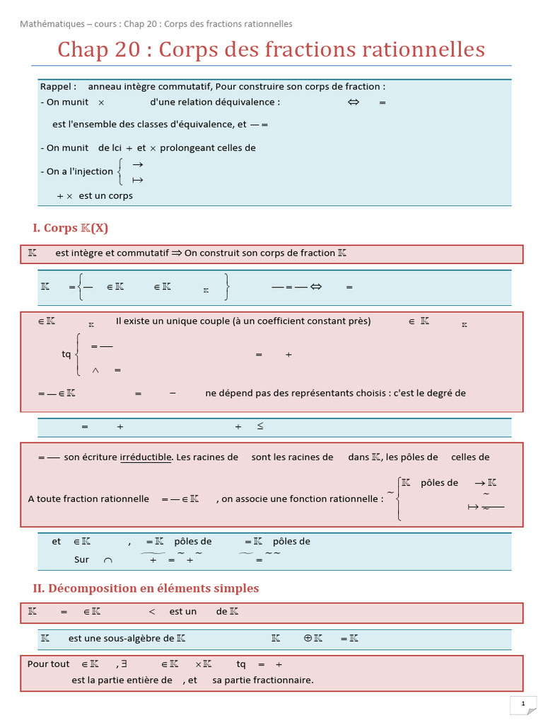 Corps des fractions rationnelles en mathématiques | PDF | Théorie des ...
