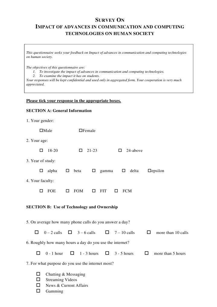 Survey on Tech Impact on Society | PDF | Educational Technology ...