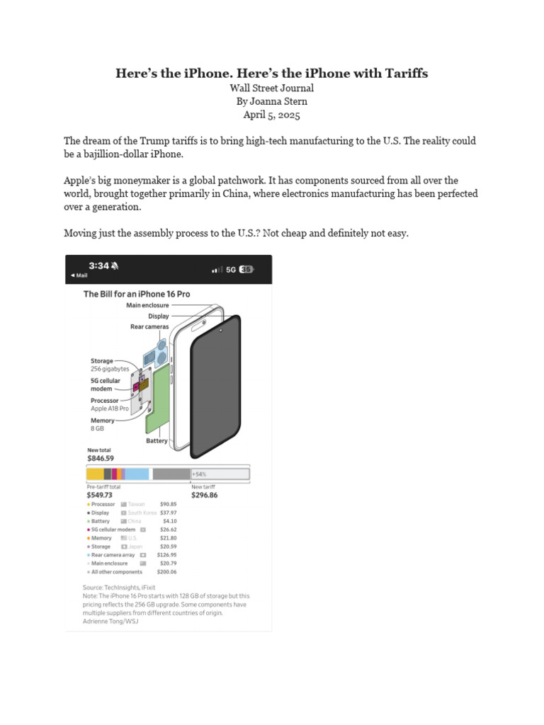 iPhone Costs Rise Amid Tariffs | PDF | I Phone | Apple Inc.