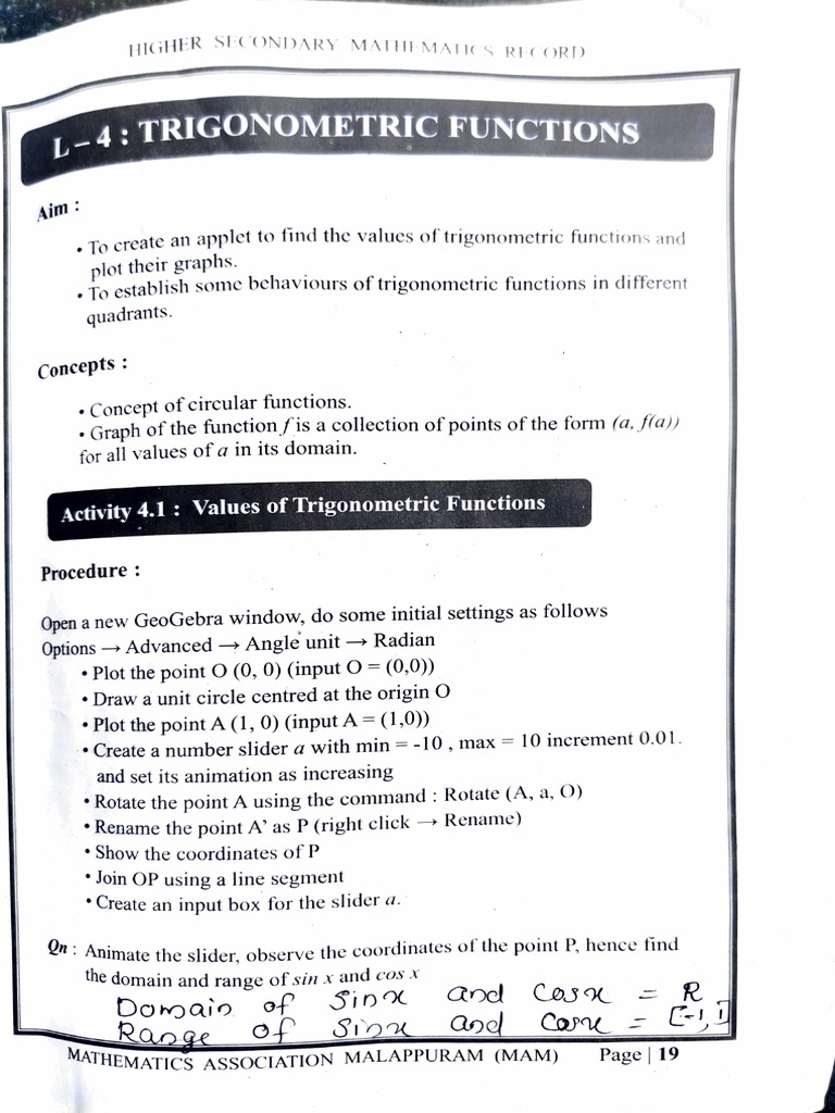 Trigonometric Functions Applet Guide | PDF | Trigonometric Functions ...