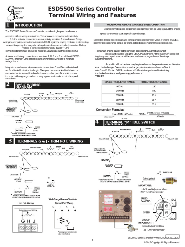 PIB1119 ESD5500 Series Wiring Examples | PDF | Hertz | Electricity