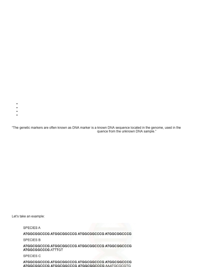 DNA Markers: Types and Applications | PDF | Microsatellite | Single ...