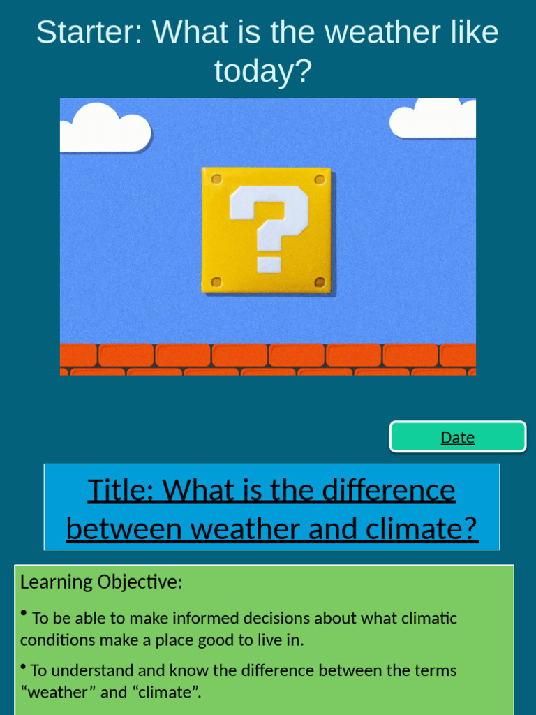 What Is The Difference Between Weather and Climate | PDF | Weather ...