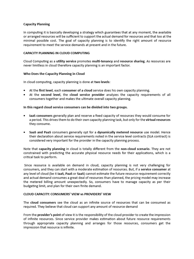 Unit - IV - Capacity Planning and Load Balancing | PDF | Load Balancing ...