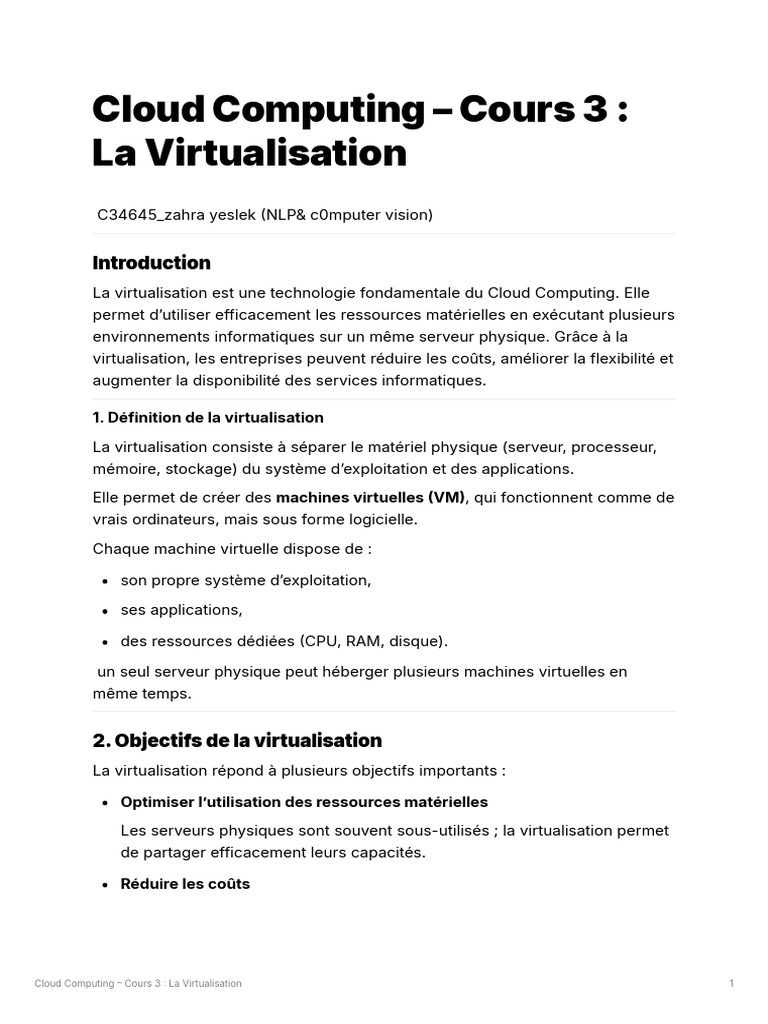 Virtualisation dans le Cloud Computing | PDF | Virtualisation | Machine ...
