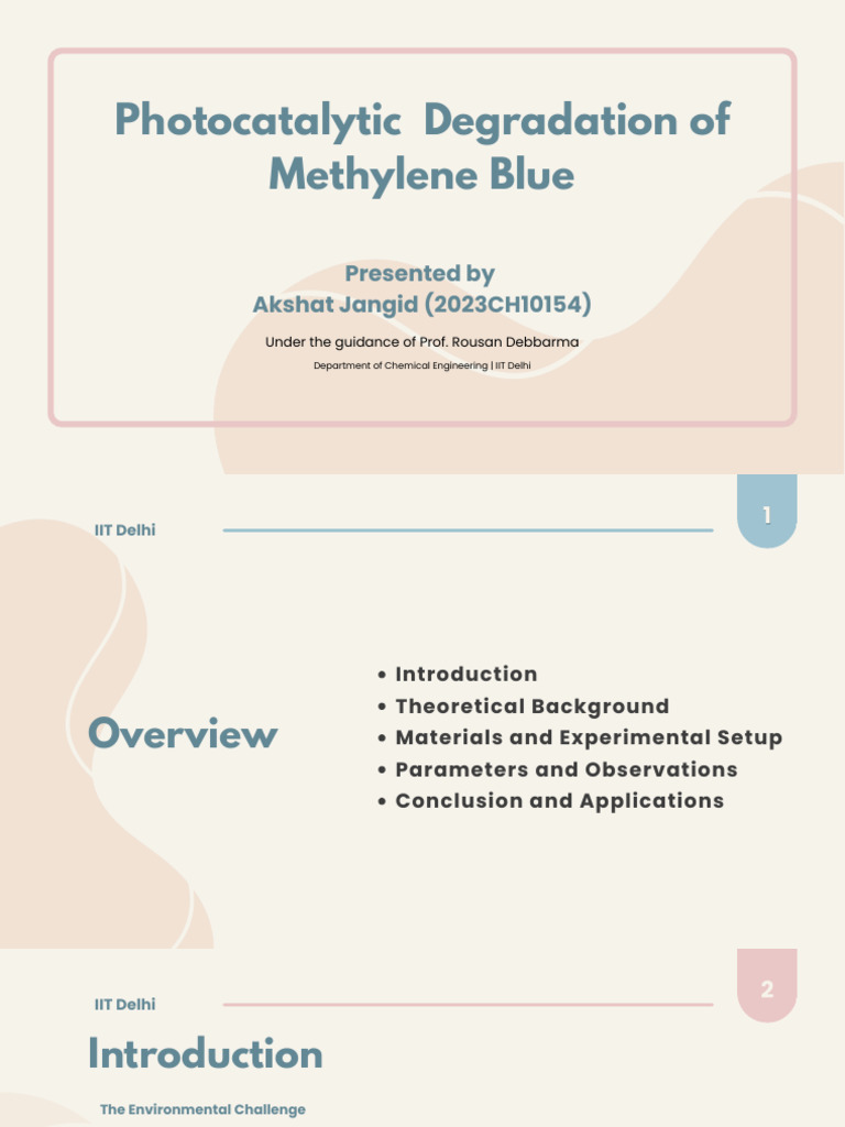 Photocatalytic Methylene Blue Degradation | PDF | Radical (Chemistry ...