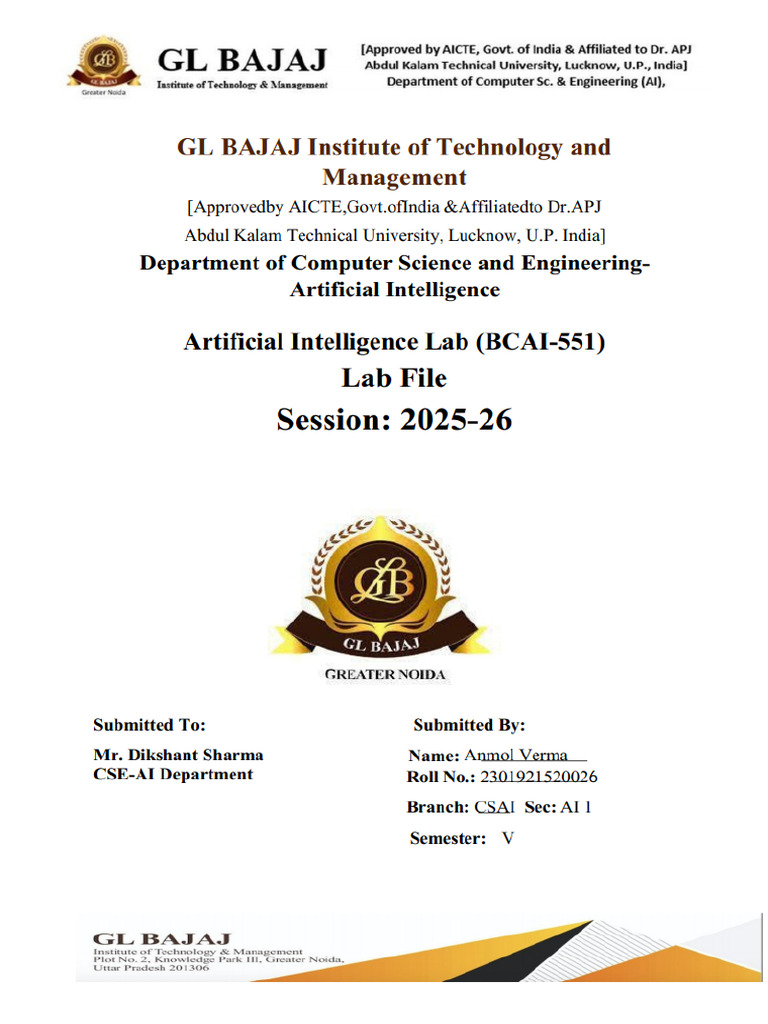 Ai Lab File | PDF