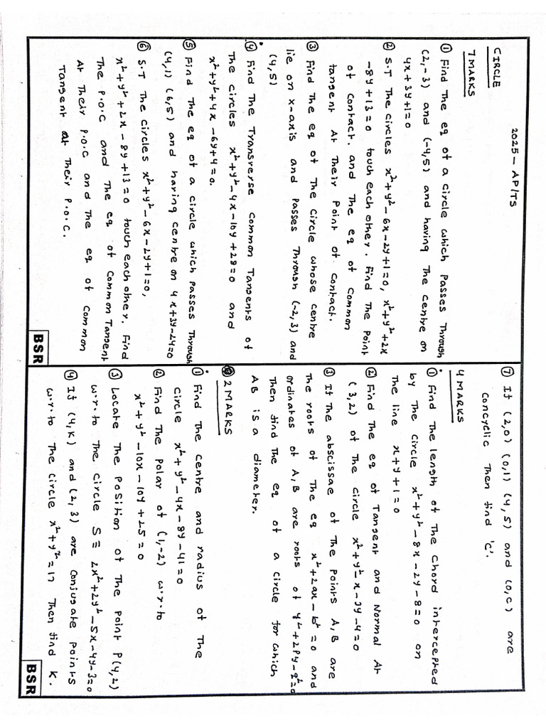 Maths 2b Co-Ordinate Geometry 2025 Exam Questions | PDF