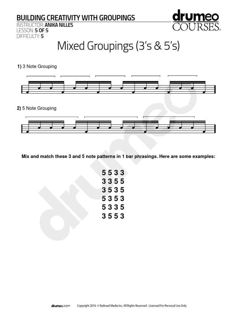 Creative Groupings in Music Patterns | PDF