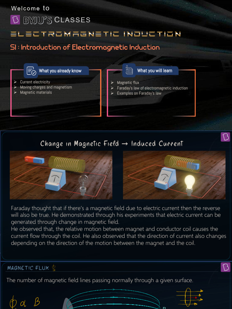 Electro Magnetic Induction. Byju's | PDF | Electromagnetic Induction ...