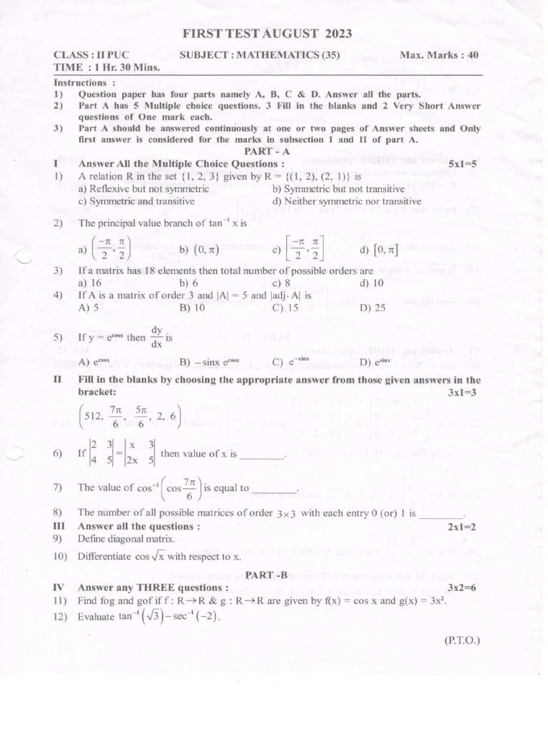 Question Paper | PDF